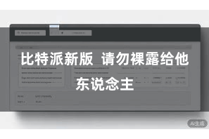 比特派新版 请勿裸露给他东说念主