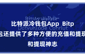 比特派冷钱包App  Bitpie钱包还提供了多种方便的充值和提现神志