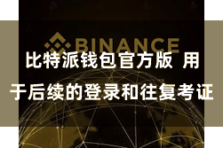 比特派钱包官方版  用于后续的登录和往复考证